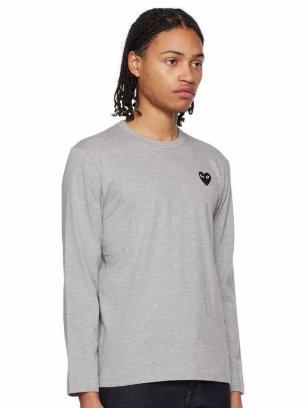 Comme des Garçons Unisex Grey PLAY Crewneck Long Sleeved T-Shirt